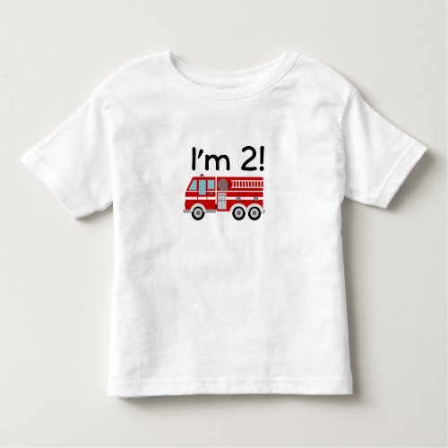 2nd Birthday Fire Engine Toddler T_shirt