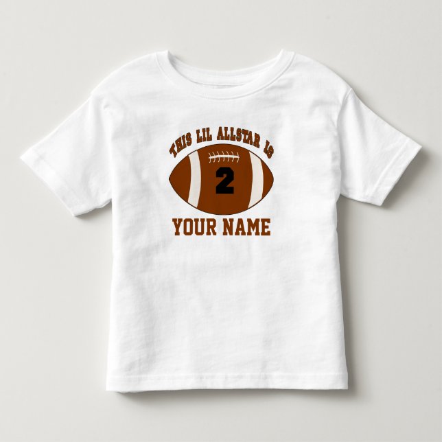 2nd Birthday Football Boys Personalized T-shirt (Front)
