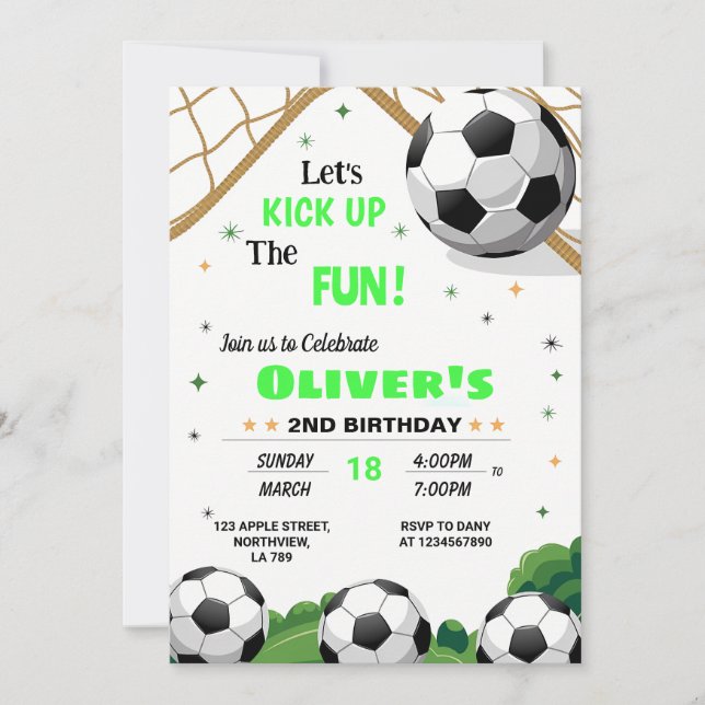 2nd Birthday Football Theme Invitation (Front)