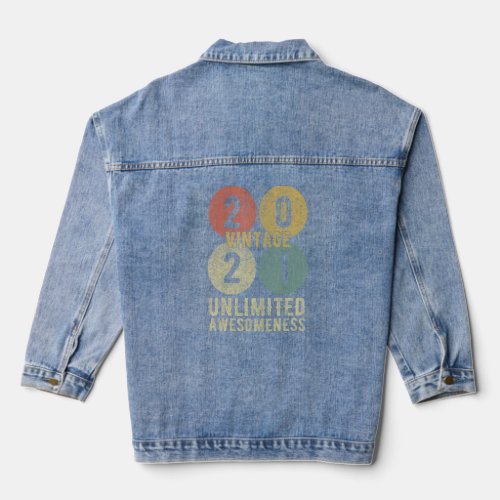 2nd Birthday for Child Retro 2 Year Old Vintage 20 Denim Jacket