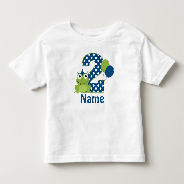 2nd Birthday Frog Personalized Shirt (Front)