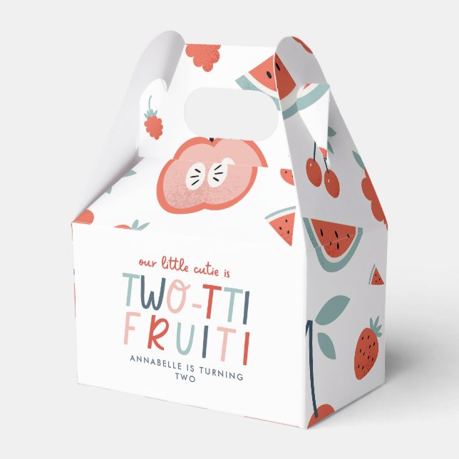 2nd birthday fruit red summer children's party favor boxes (Front Side)