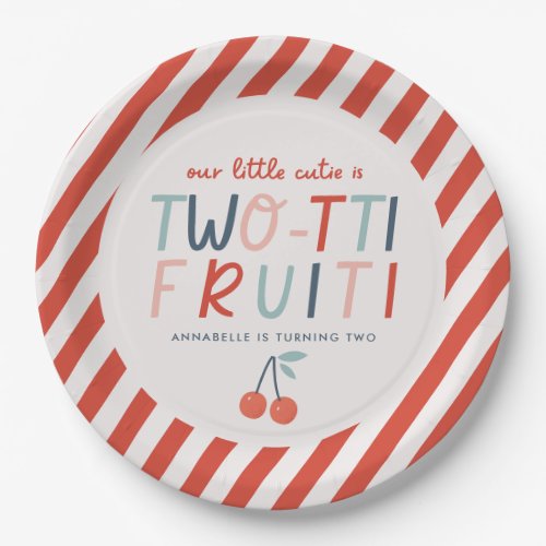 2nd birthday fruit red summer childrens party inv paper plates