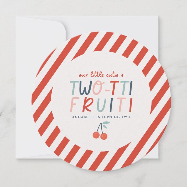 2nd birthday fruit red summer children's party nap invitation (Front)
