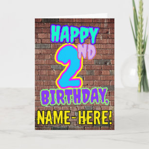 2nd Birthday - Fun, Urban Graffiti Inspired Look Card