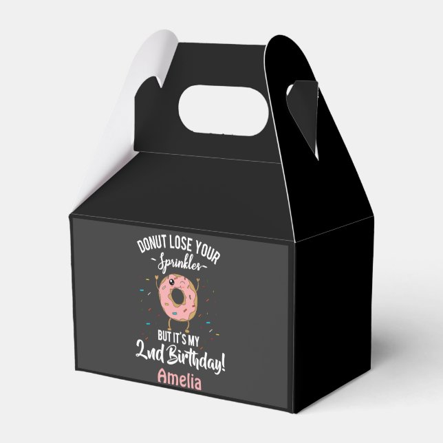 2nd Birthday Funny Donut 2nd Bday Party Favor Boxes (Front Side)