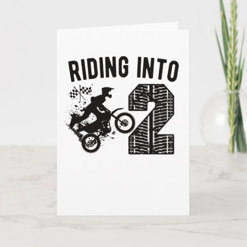 2nd Birthday Gift Dirt Bike 2 Years Old Motocross Card
