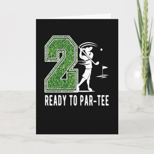 2nd Birthday Gift Golf Player 2 Year Old Boy Card