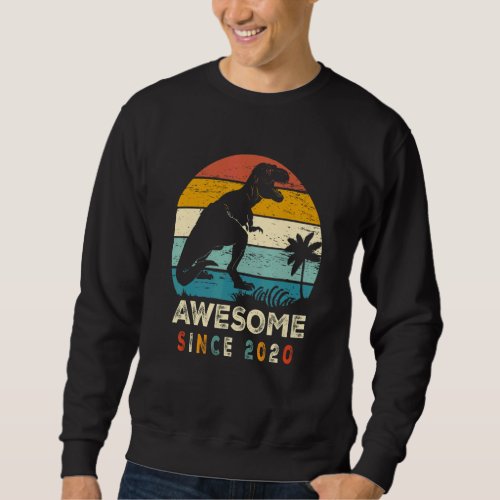 2nd Birthday Gifts Dinosaur 2 Year Old Awesome Sin Sweatshirt