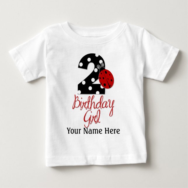 2nd Birthday Girl - Ladybug - 2 Lady Bug Baby T-Shirt (Front)
