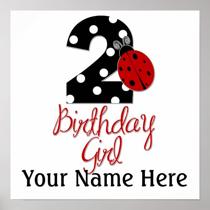 2nd Birthday Girl   Ladybug   2 Lady Bug Print