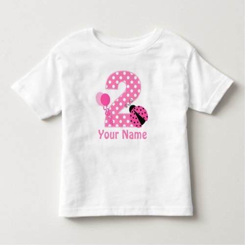 2nd Birthday Girl Ladybug Personalized T Shirt