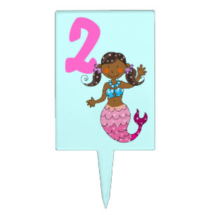 2nd birthday girl (mermaid princess) cake topper