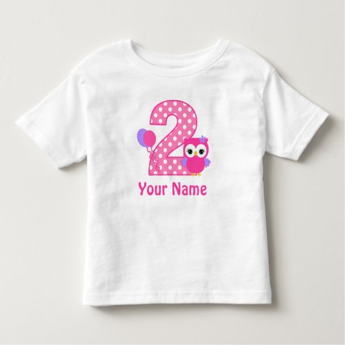 2nd Birthday Girl Owl Personalized T Shirt