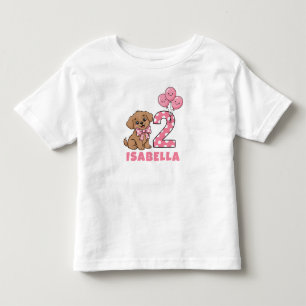 2nd BIRTHDAY GIRL – Personalized Puppy Party Toddler T-shirt