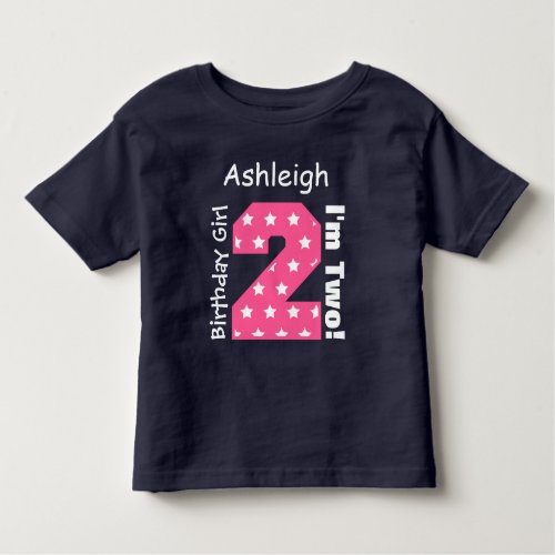 2nd Birthday Girl STARS Custom Name V15 Toddler T_shirt