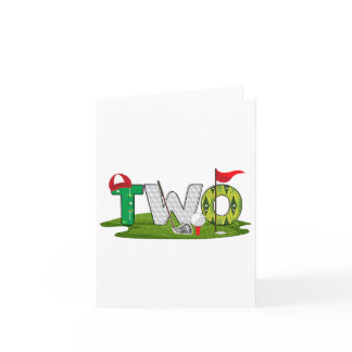 2nd Birthday Golf Theme 2 Year Old Kids Sport Part Card
