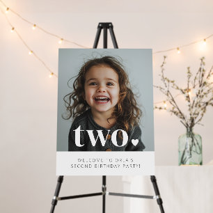 2nd Birthday Heart Photo Welcome Sign