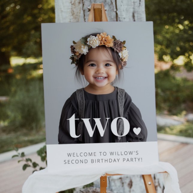 2nd Birthday Heart Photo Welcome Sign (Creator Uploaded)