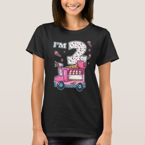 2nd Birthday Ice Cream Truck Crew Im 2 Party Ice  T_Shirt