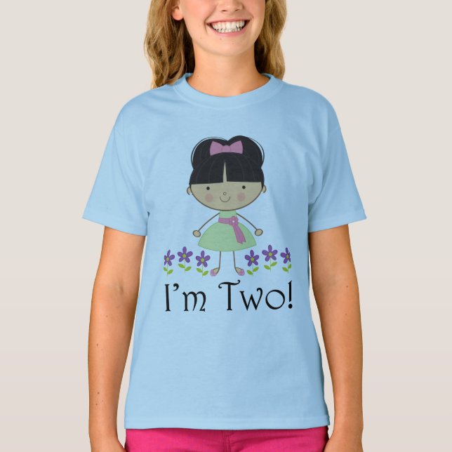 2nd Birthday I'm Two Girls T-shirt (Front)
