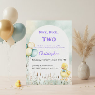 2nd Birthday Invitation Duck Duck Two Theme