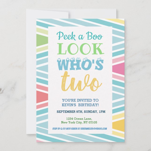 2nd Birthday Invitation Sayings (Front)