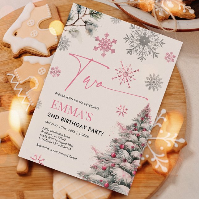 2nd Birthday Invitation, Winter Two Birthday  Invitation (Creator Uploaded)