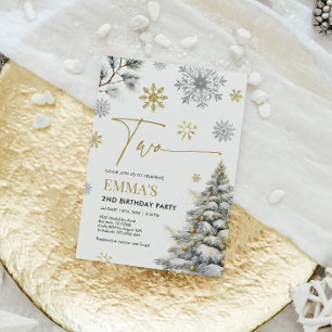 2nd Birthday Invitation, Winter Two Birthday  Invitation