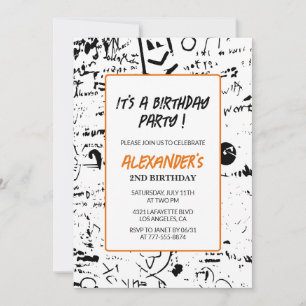2nd birthday invitations Boy Graffiti Party Paint