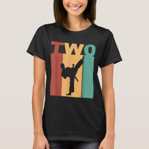 2nd Birthday Karate Taekwondo Theme 2 Year Old T-Shirt