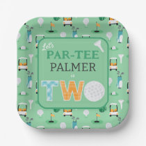 2nd Birthday Let's Par-tee Golf Party Paper Plates