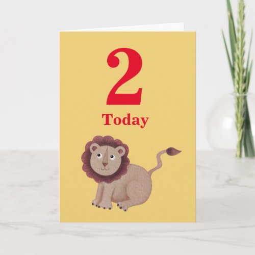 2nd Birthday Lion and jungle Friends Card