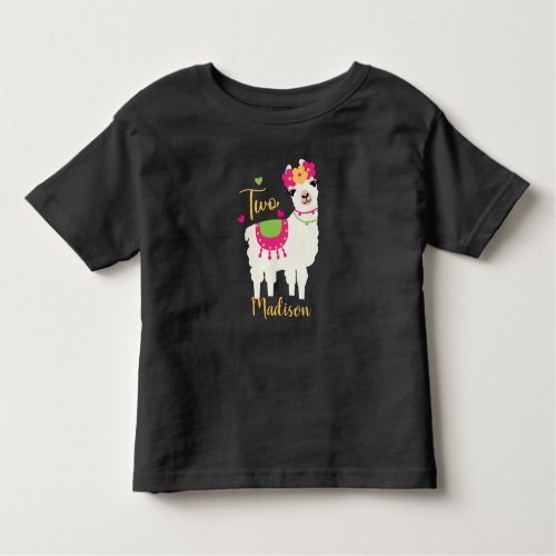 2nd Birthday Llama T_Shirt  Add Your Name