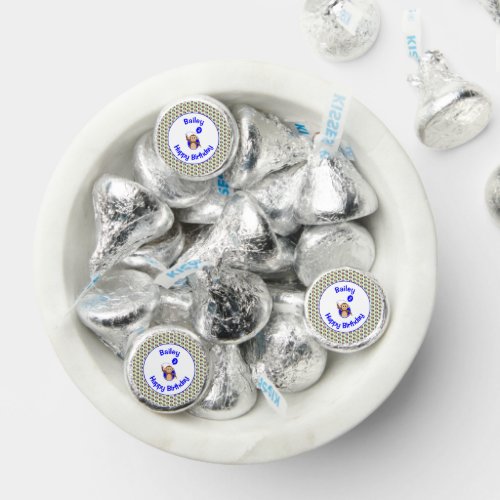 2nd birthday monkey blue name pattern hersheys kisses