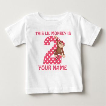 2nd Birthday Monkey Girl Personalized T-shirt by mybabytee at Zazzle