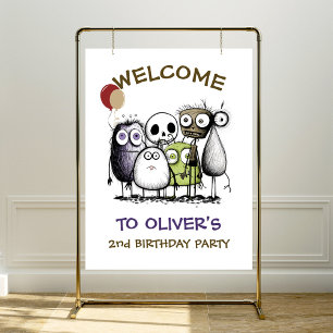 2nd Birthday Monster Party Welcome Sign