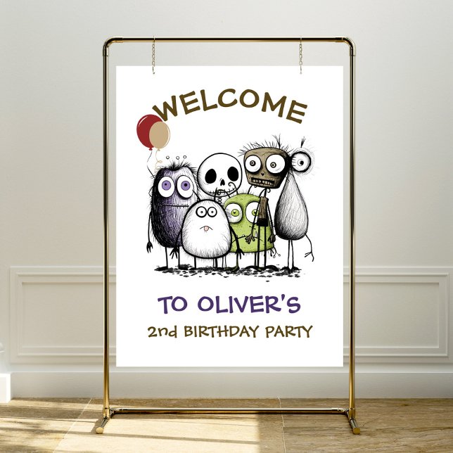 2nd Birthday Monster Party Welcome Sign (Creator Uploaded)