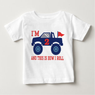 2nd Birthday Monster Truck Baby T-Shirt