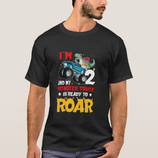 2nd Birthday Monster Truck Boys Party 2 Year Old K T-Shirt