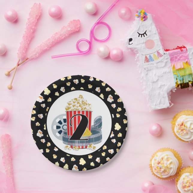 2ND Birthday movie theater party Paper Plates (Party)