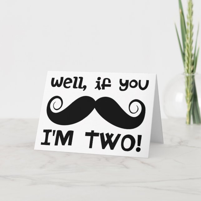 2nd Birthday Mustache Card (Front)
