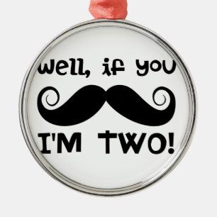 2nd Birthday Mustache Metal Ornament