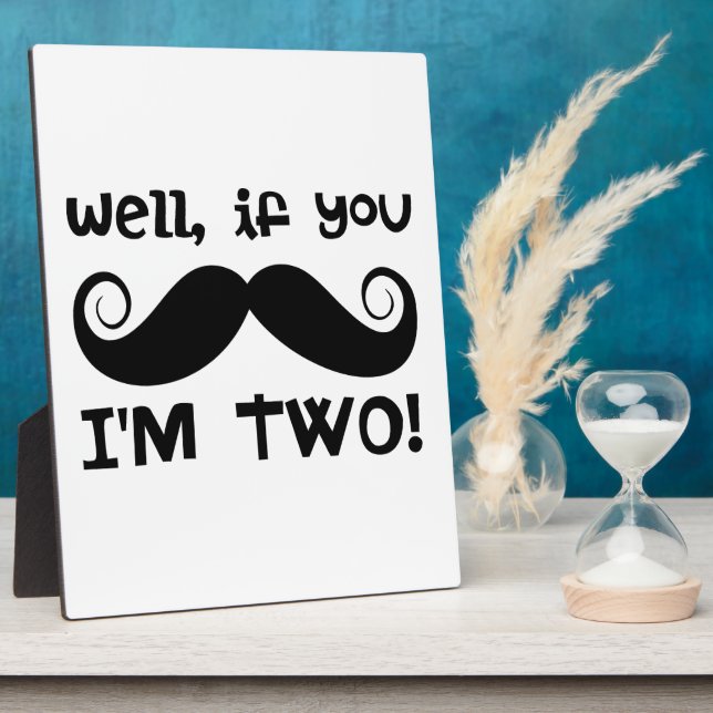 2nd Birthday Mustache Plaque (Side)