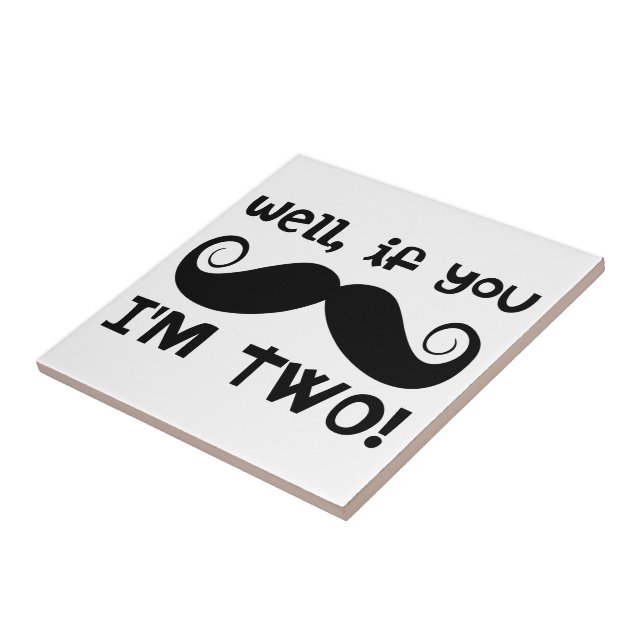 2nd Birthday Mustache Tile (Side)