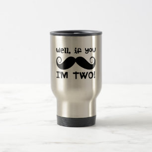 2nd Birthday Mustache Travel Mug