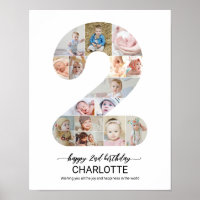 2nd Birthday Number 2 Custom Photo Collage