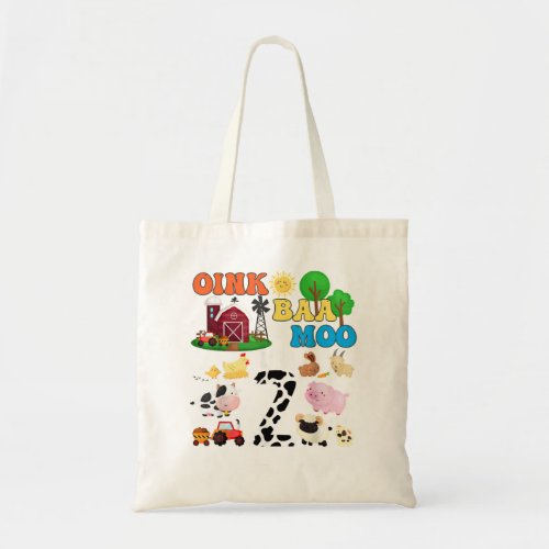 2nd Birthday Oink Baa Moo Im 2 Toddler Farm Birthd Tote Bag