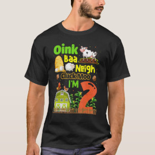 2nd Birthday Oink Baa Neigh Cluck Moo I'm 2 Farm B T-Shirt