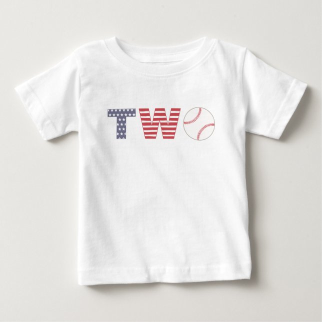 2nd Birthday Outfit, Baseball Party, Photo Prop Baby T-Shirt (Front)